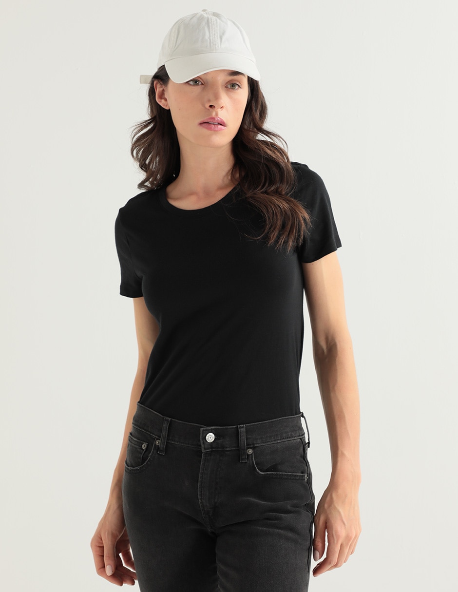 Playera manga corta cuello redondo para mujer Playera manga corta cuello redondo para mujer
