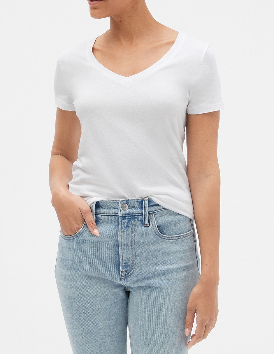 Playera manga corta cuello v para mujer Playera manga corta cuello v para mujer