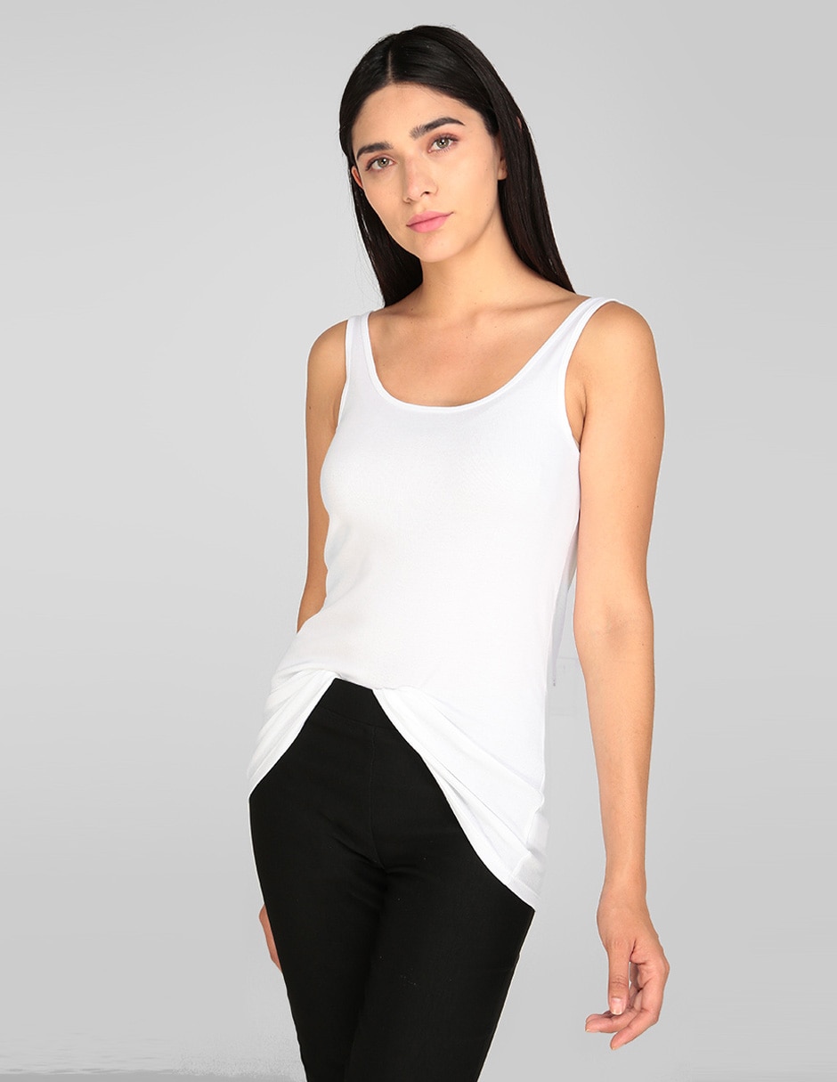 Playera tank cuello redondo para mujer