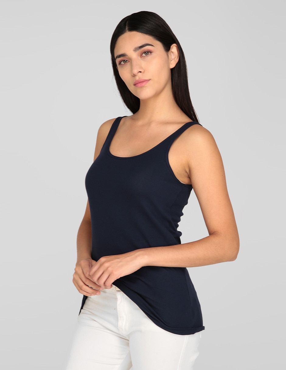 Playera tank cuello redondo para mujer