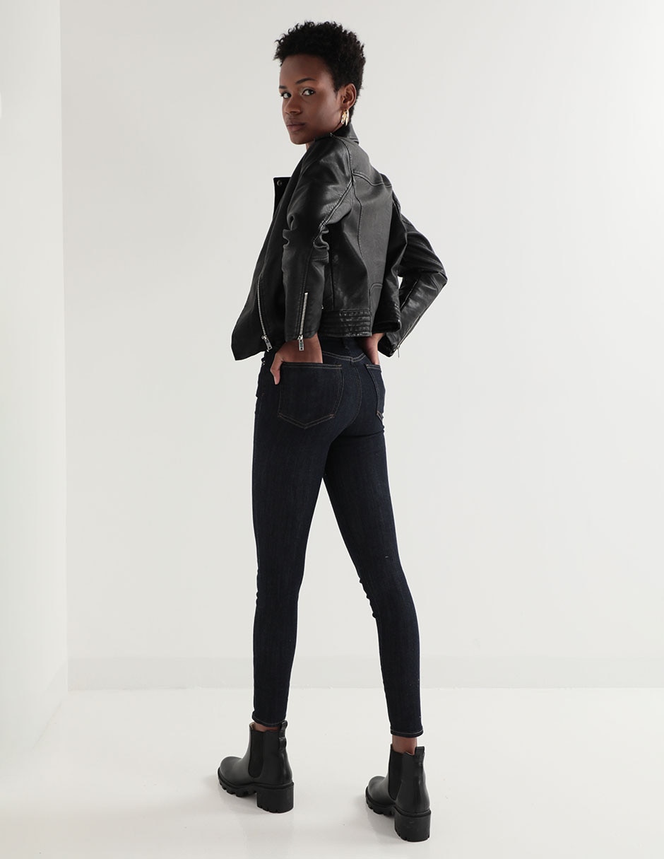 Jeans skinny corte cintura alta para mujer 2