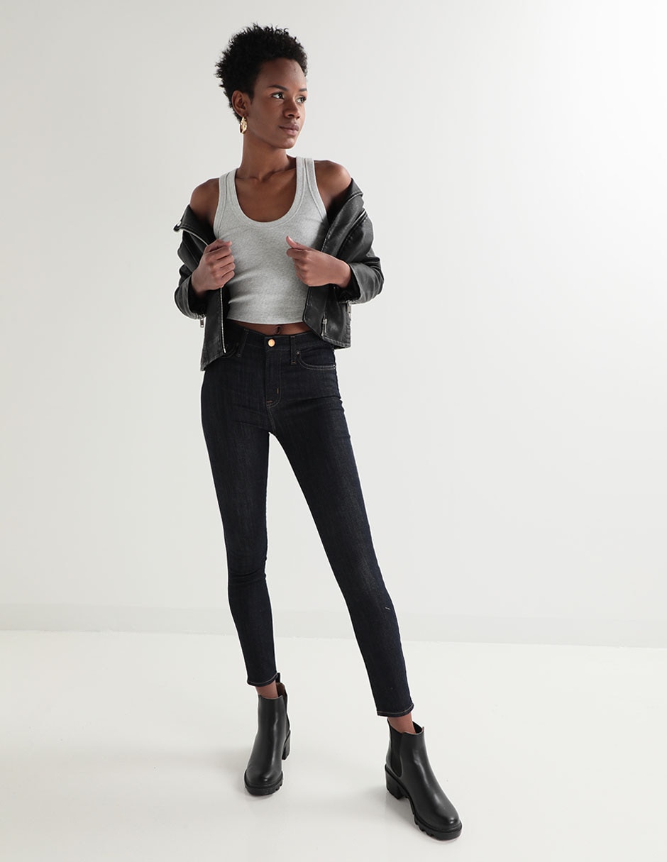 Jeans skinny corte cintura alta para mujer 3