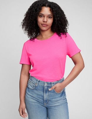 Playera manga corta Ultrasoft cuello redondo para mujer