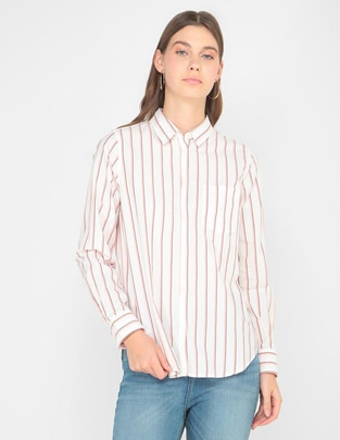 Camisa de algodón manga larga para mujer Camisa de algodón manga larga para mujer