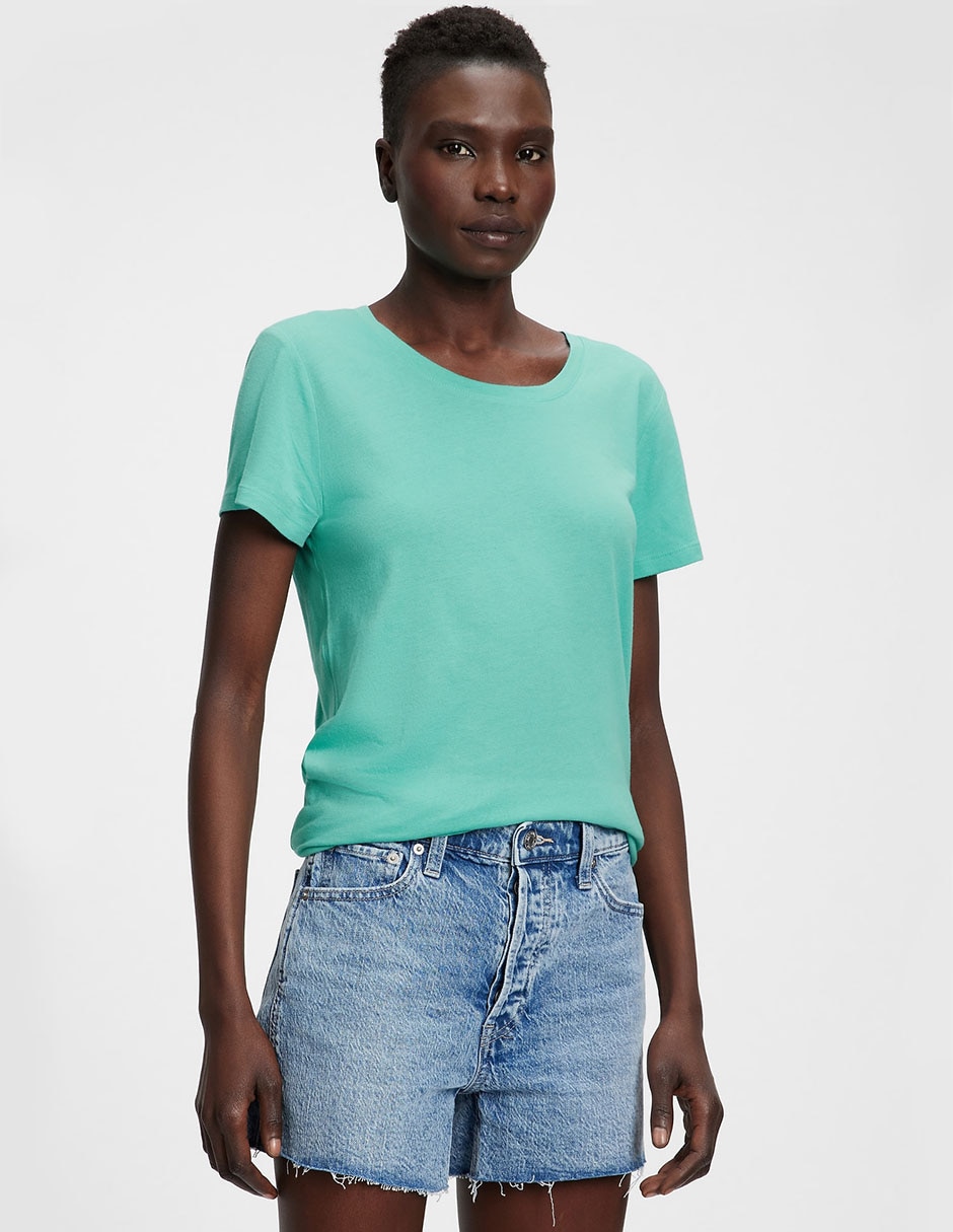 Playera manga corta cuello redondo para mujer Playera manga corta cuello redondo para mujer