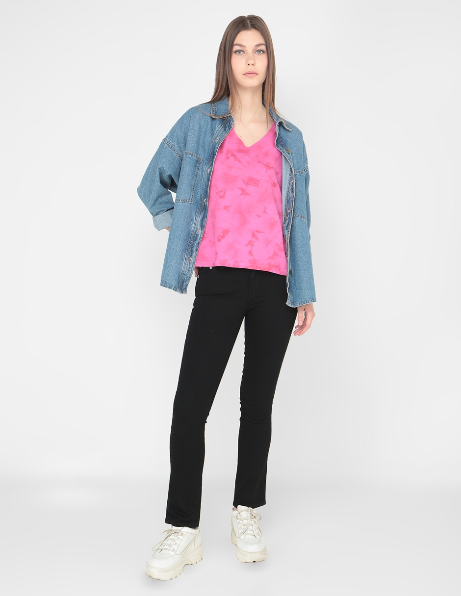 Jeans straight corte cintura para mujer 3