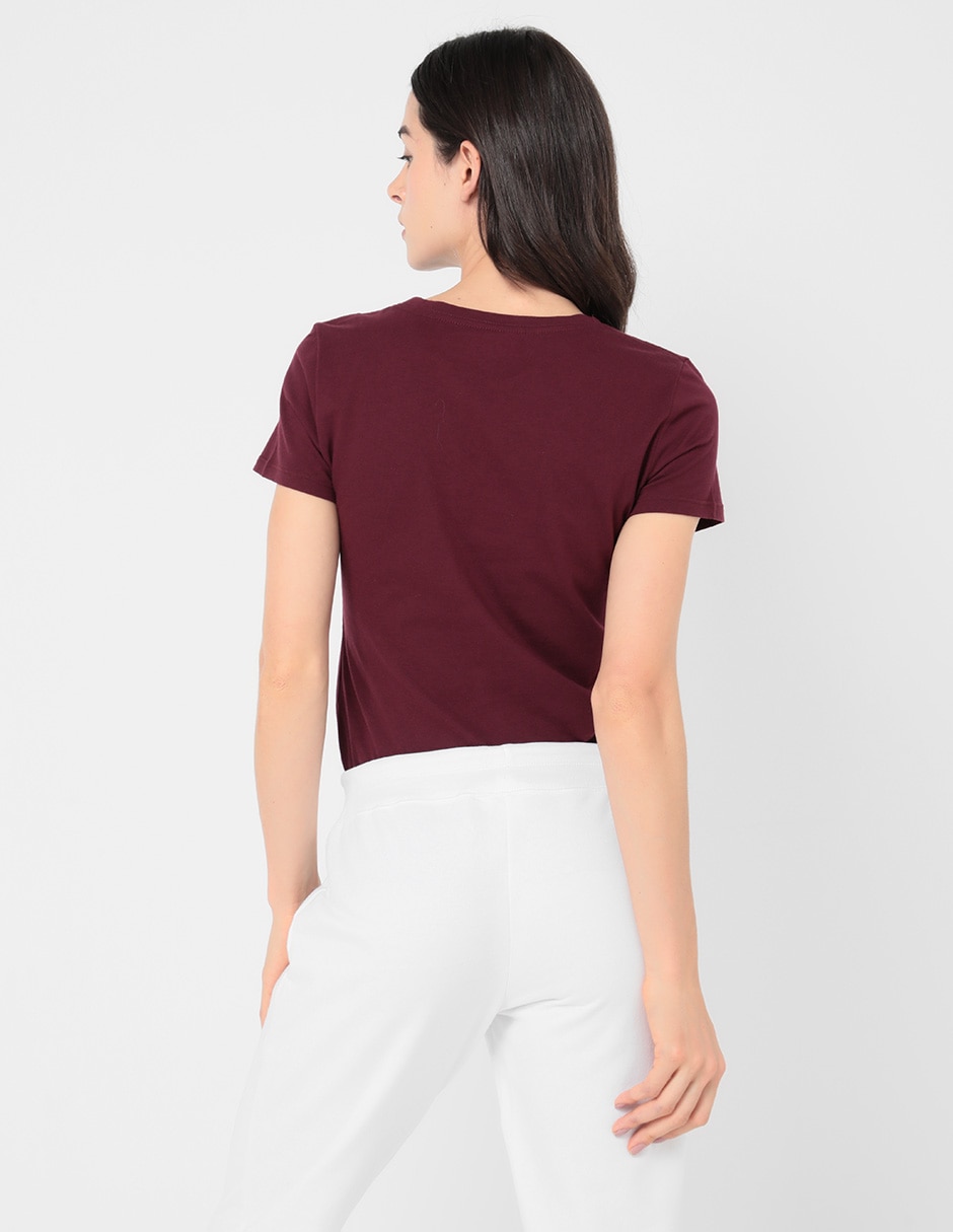 Playera manga corta cuello redondo para mujer