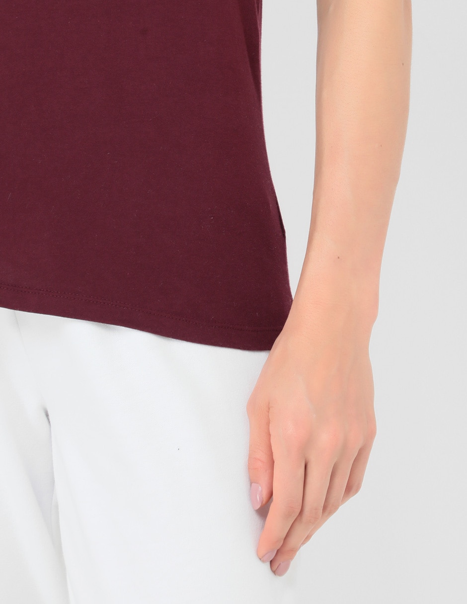 Playera manga corta cuello redondo para mujer