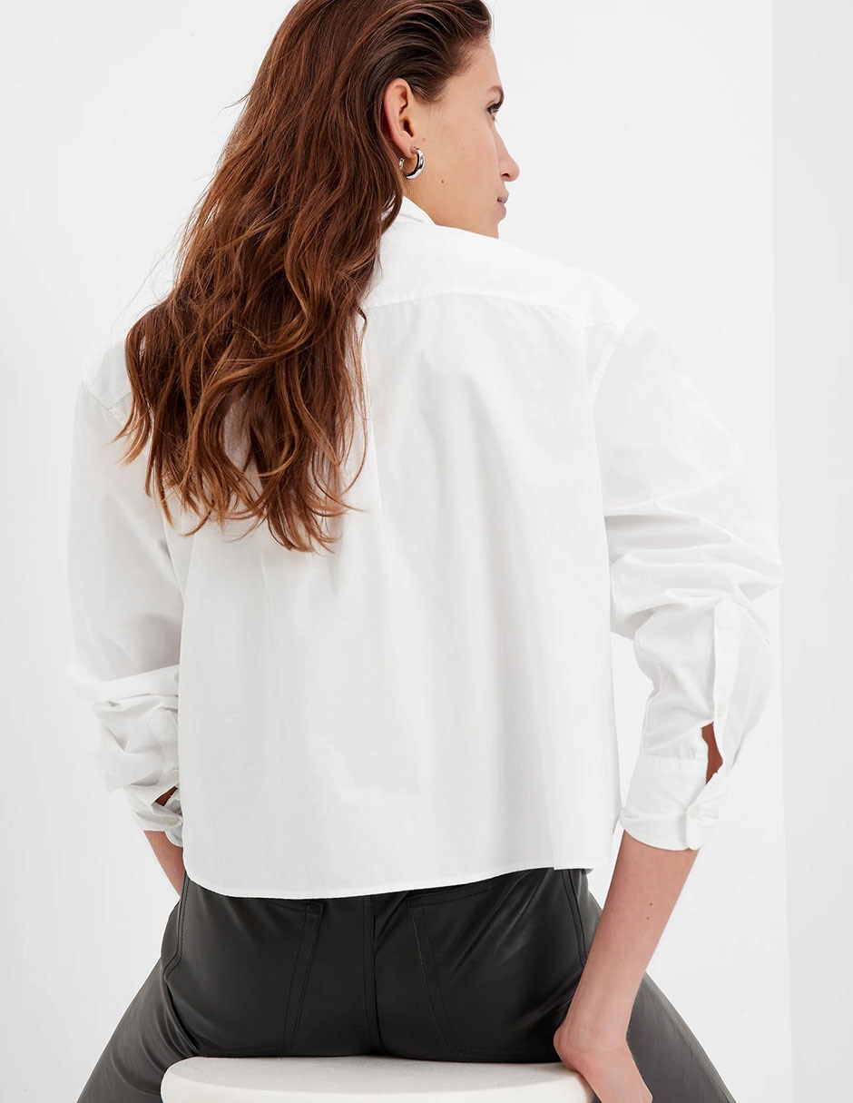 Camisa de algodón manga larga para mujer