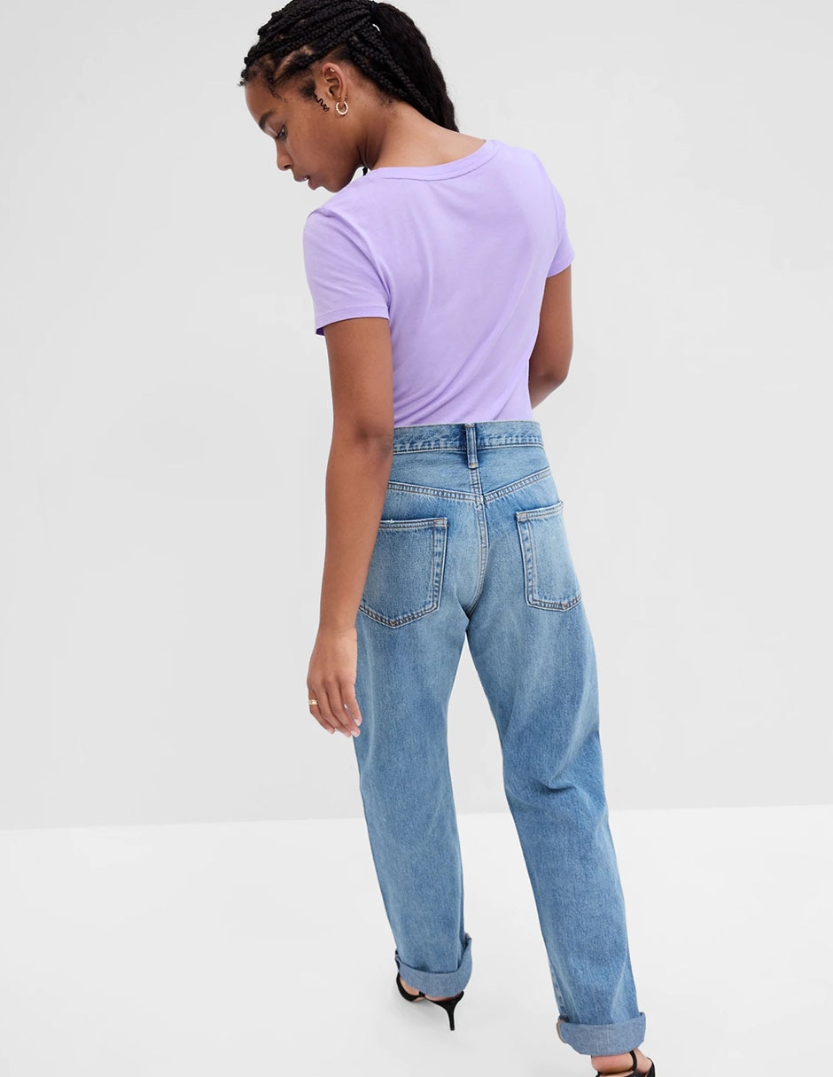 Playera manga corta cuello redondo para mujer