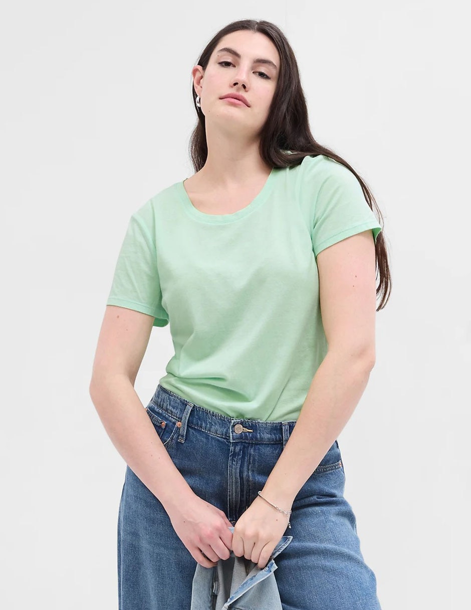 Playera manga corta cuello redondo para mujer Playera manga corta cuello redondo para mujer