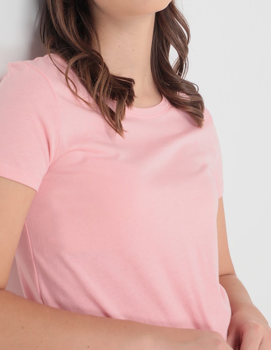 Playera manga corta cuello redondo para mujer 5