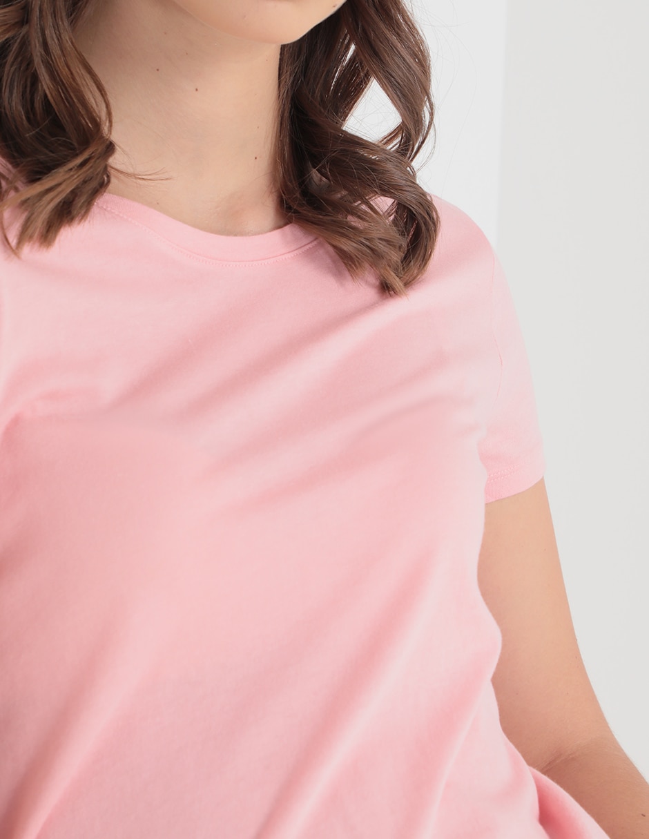 Playera manga corta cuello redondo para mujer