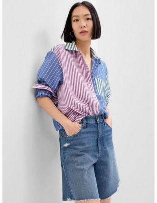 Camisa de algodón manga larga para mujer