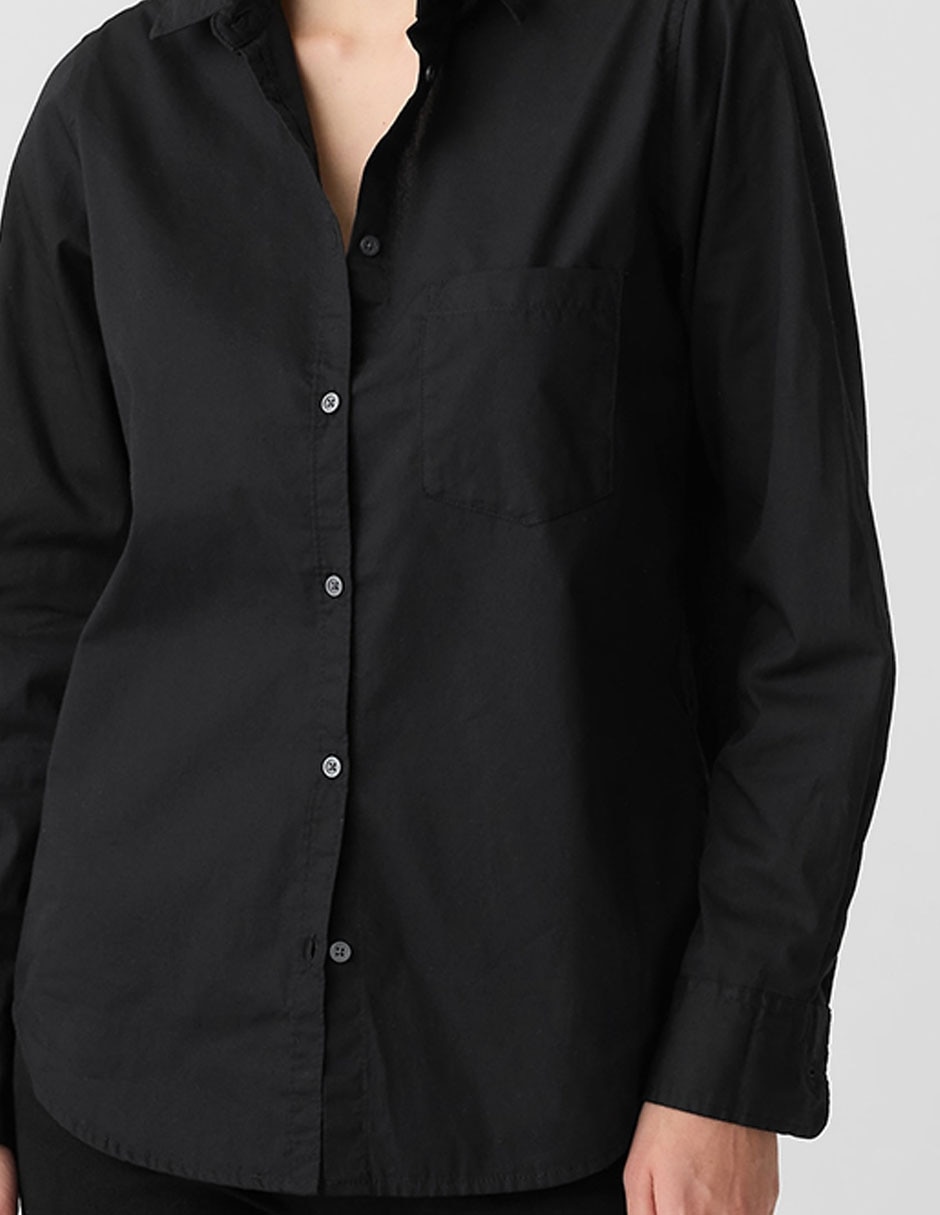 Camisa de algodón manga larga para mujer