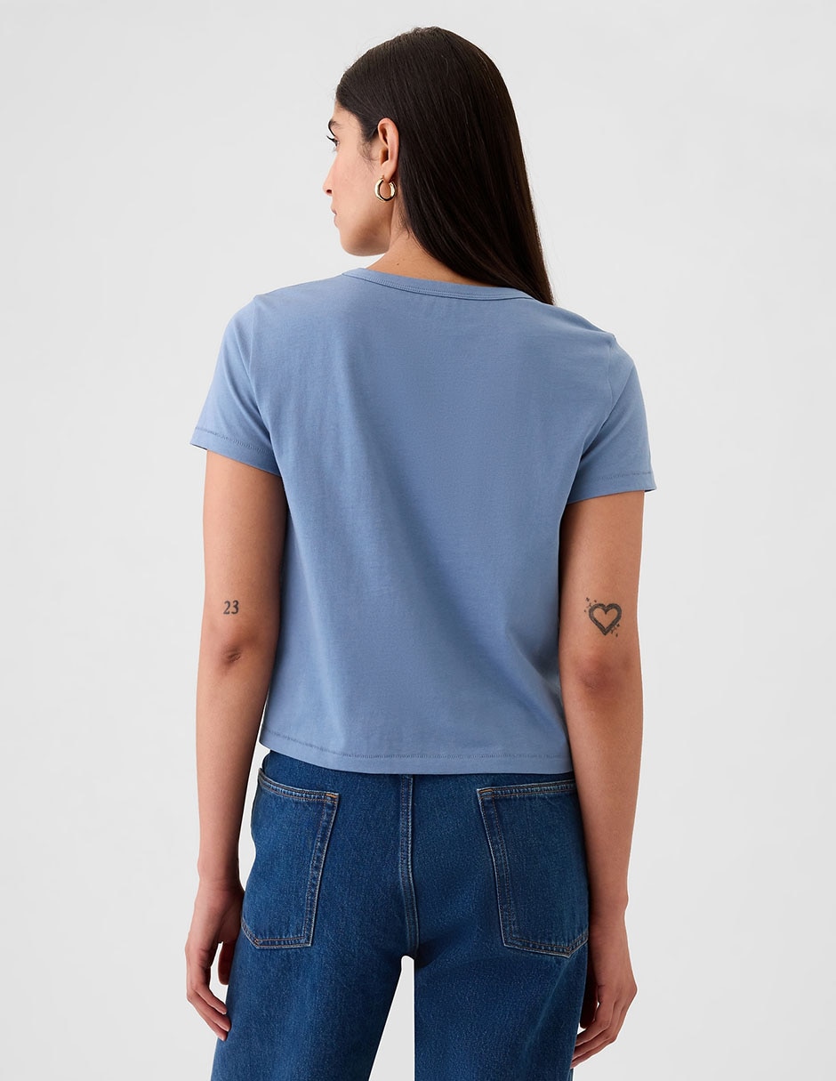 Playera manga corta cuello redondo para mujer