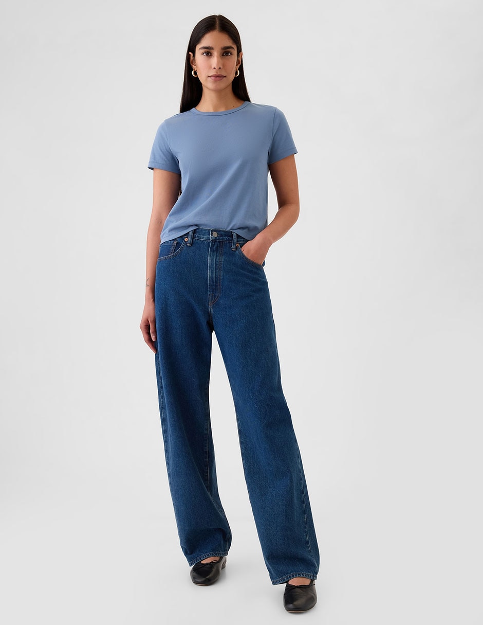 Playera manga corta cuello redondo para mujer