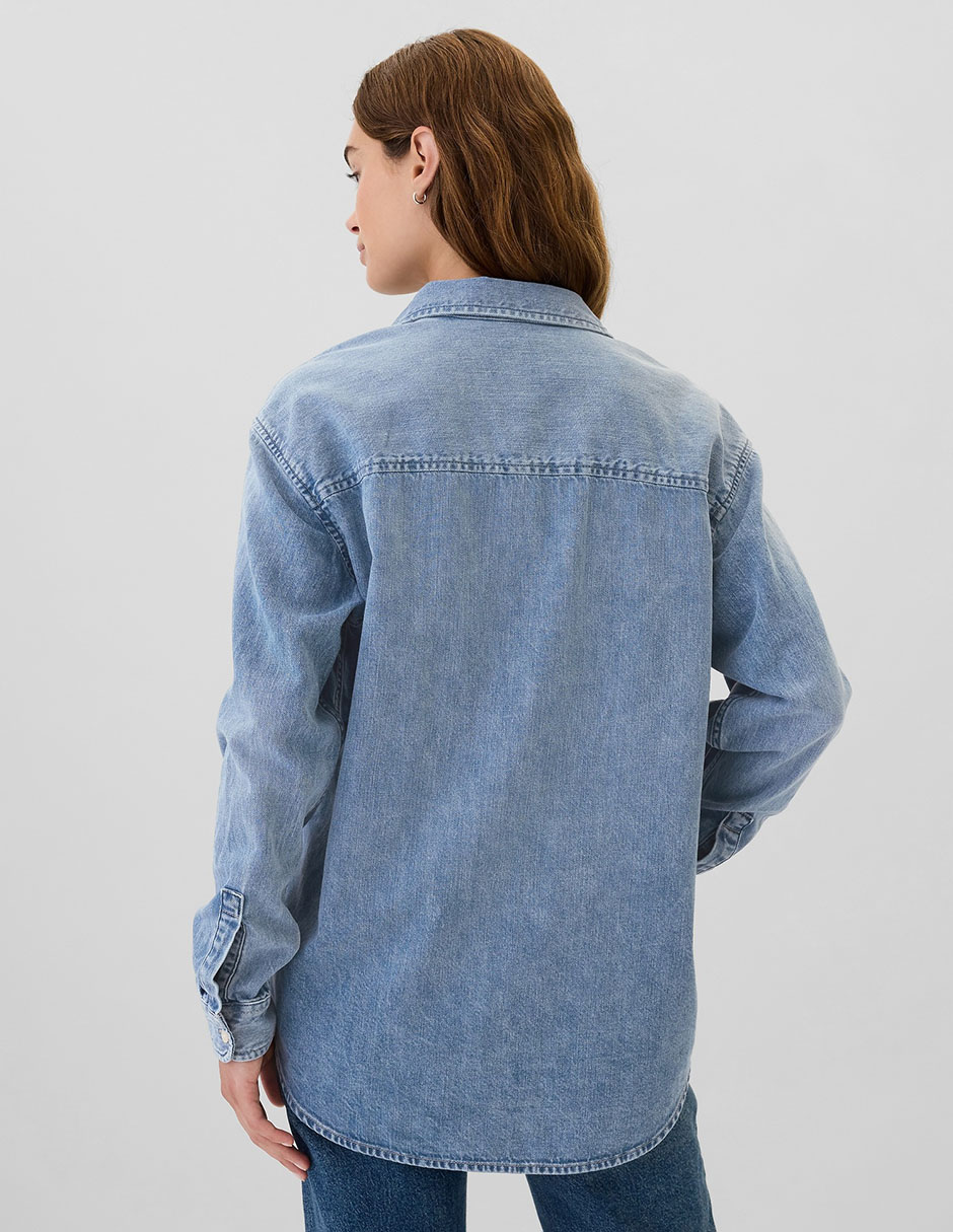Camisa de algodón manga larga para mujer