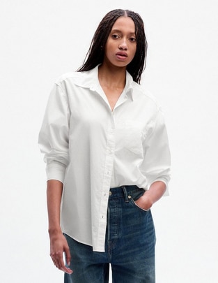 Camisa de algodón manga larga para mujer