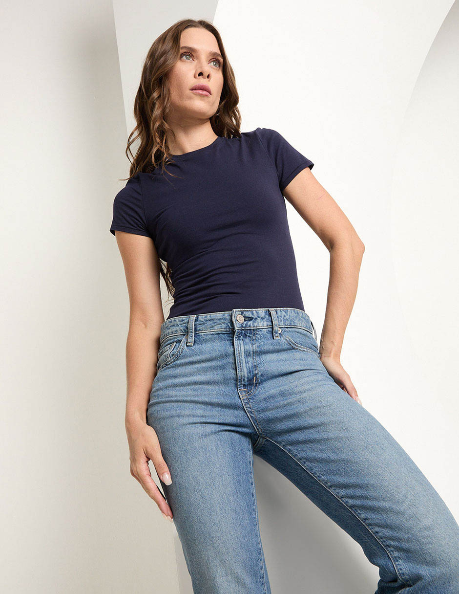 Playera manga corta cuello redondo para mujer Playera manga corta cuello redondo para mujer
