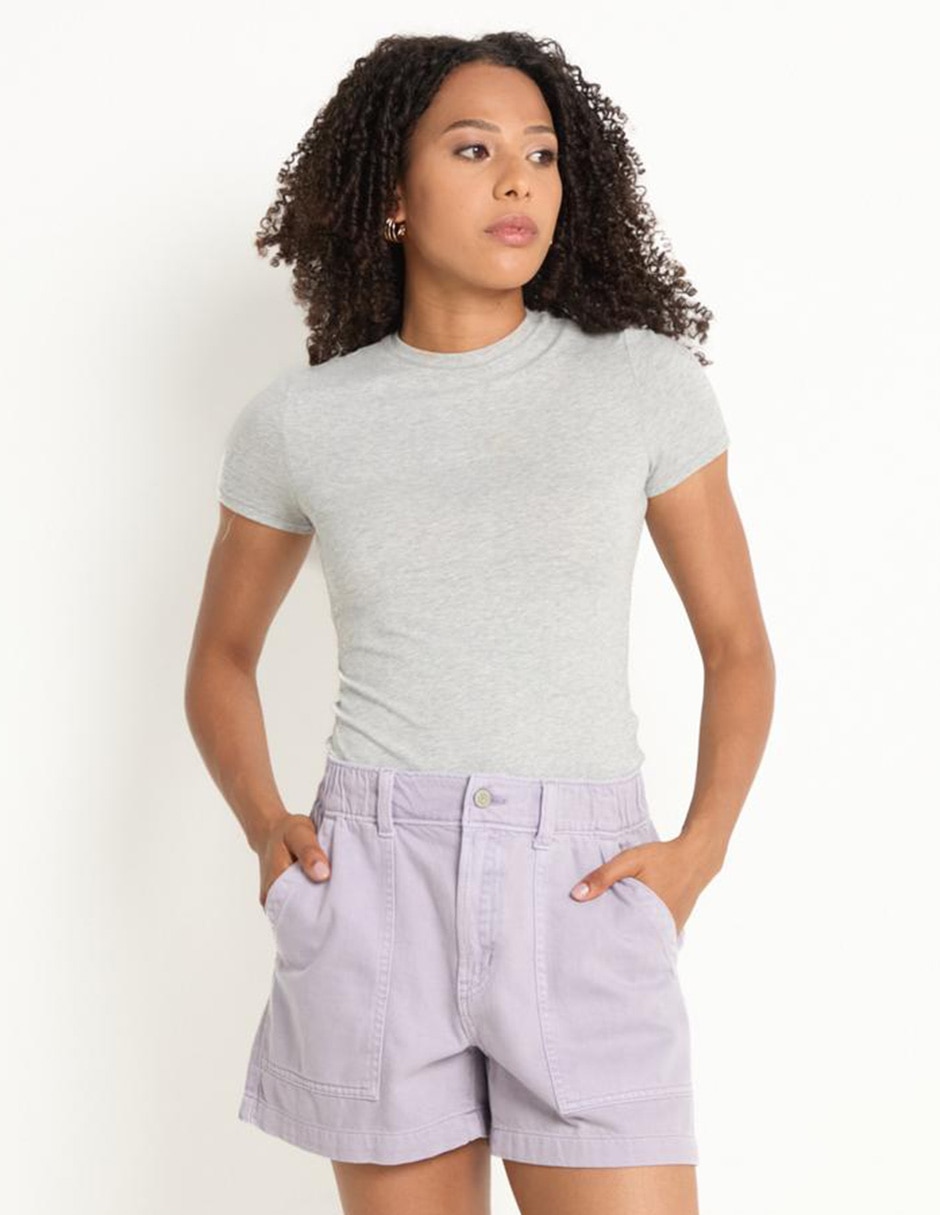 Playera manga corta cuello redondo para mujer