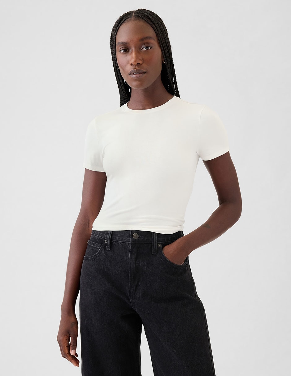 Playera manga corta cuello redondo para mujer Playera manga corta cuello redondo para mujer