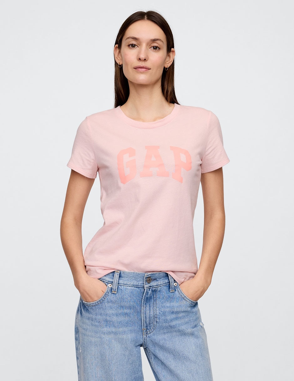 Playera manga corta cuello redondo para mujer