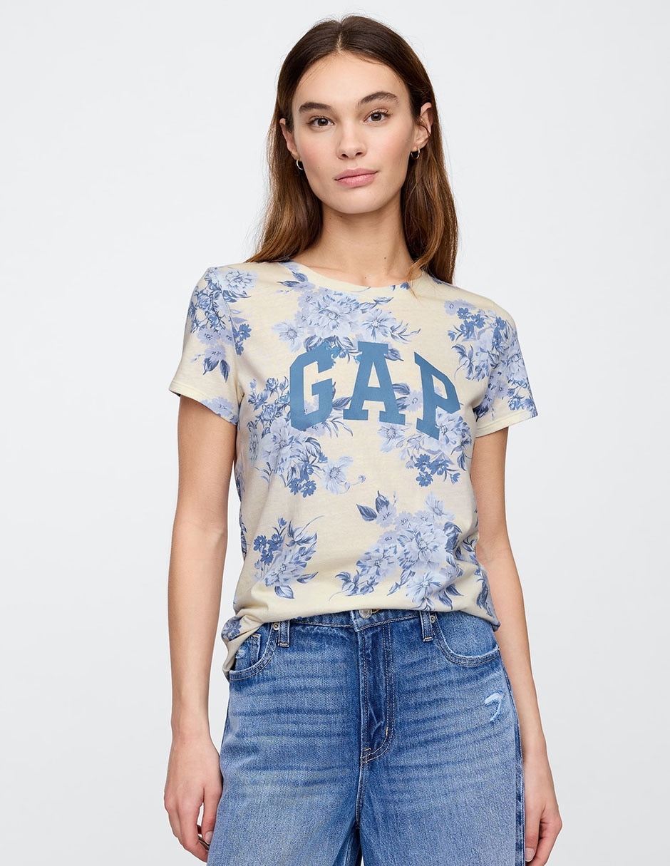 Playera manga corta cuello redondo para mujer