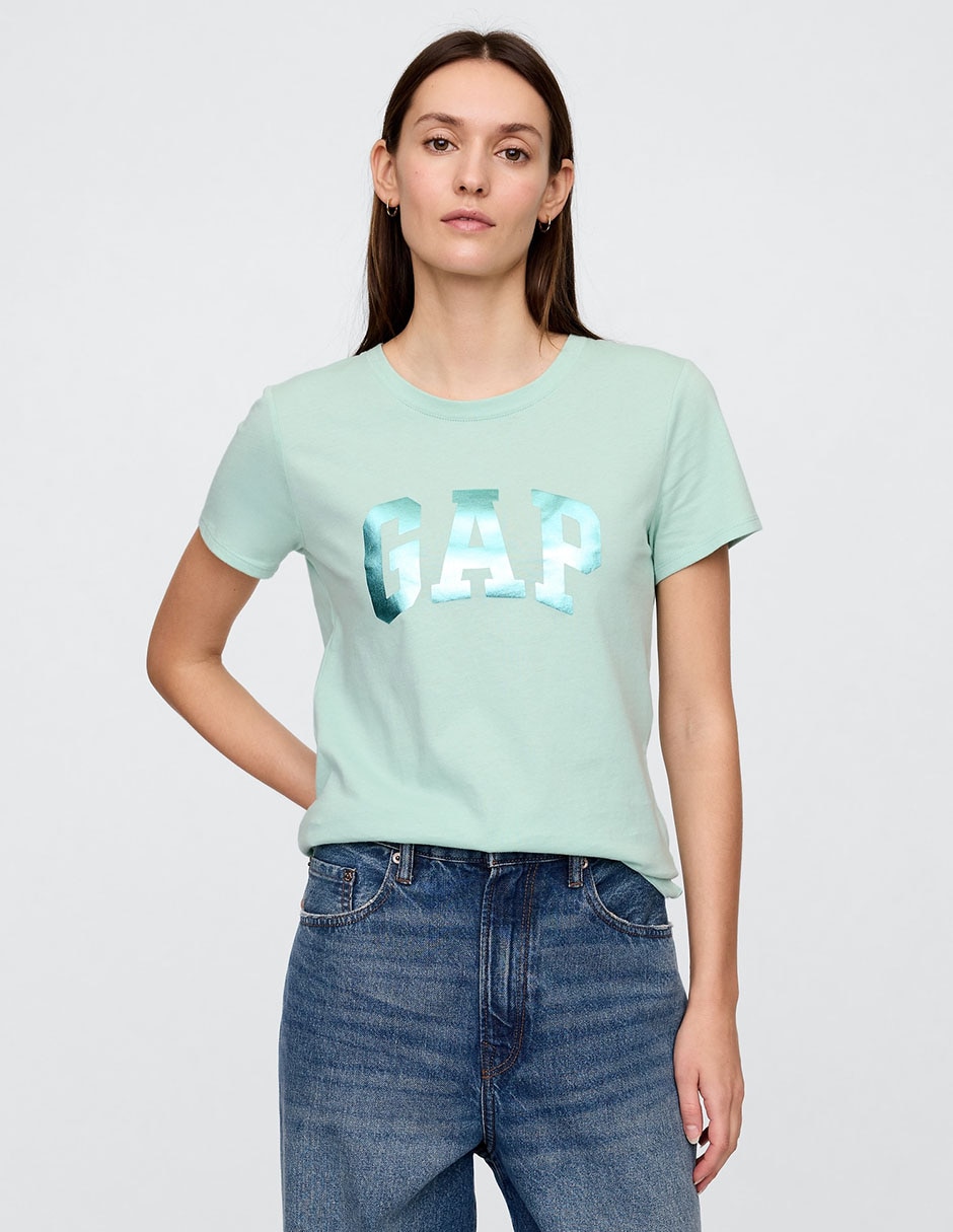 Playera manga corta cuello redondo para mujer