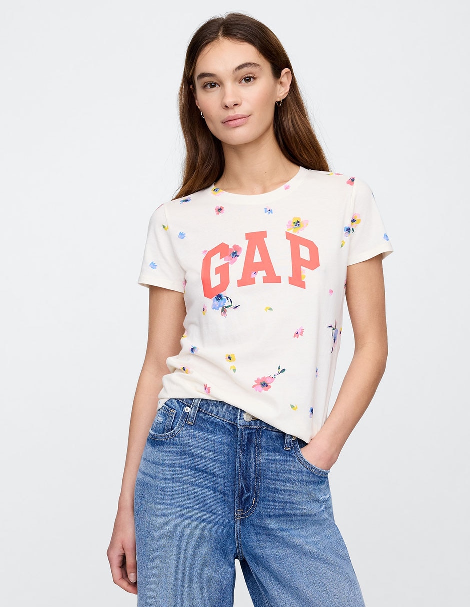 Playera manga corta cuello redondo para mujer