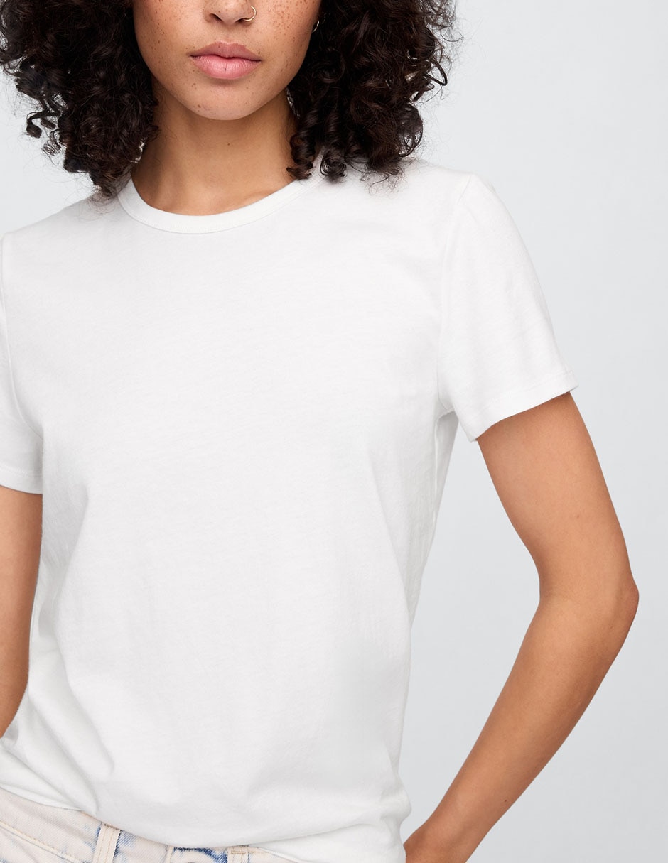 Playera manga corta cuello redondo para mujer 4