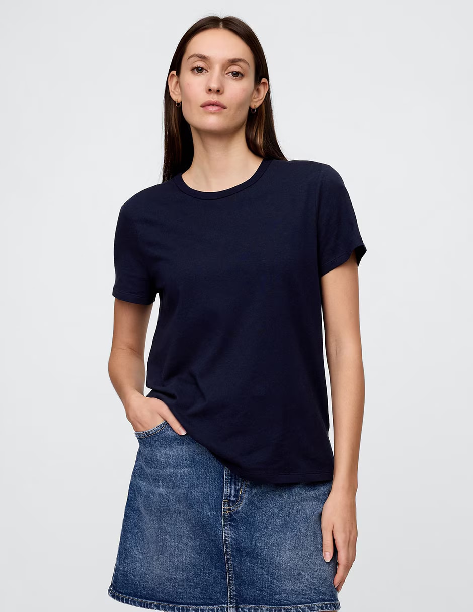 Playera manga corta cuello redondo mujer