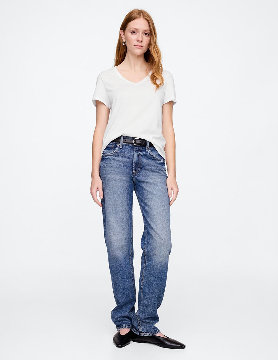 Playera manga corta cuello v para mujer 2
