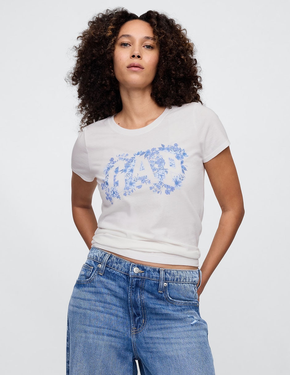 Playera manga corta cuello redondo para mujer