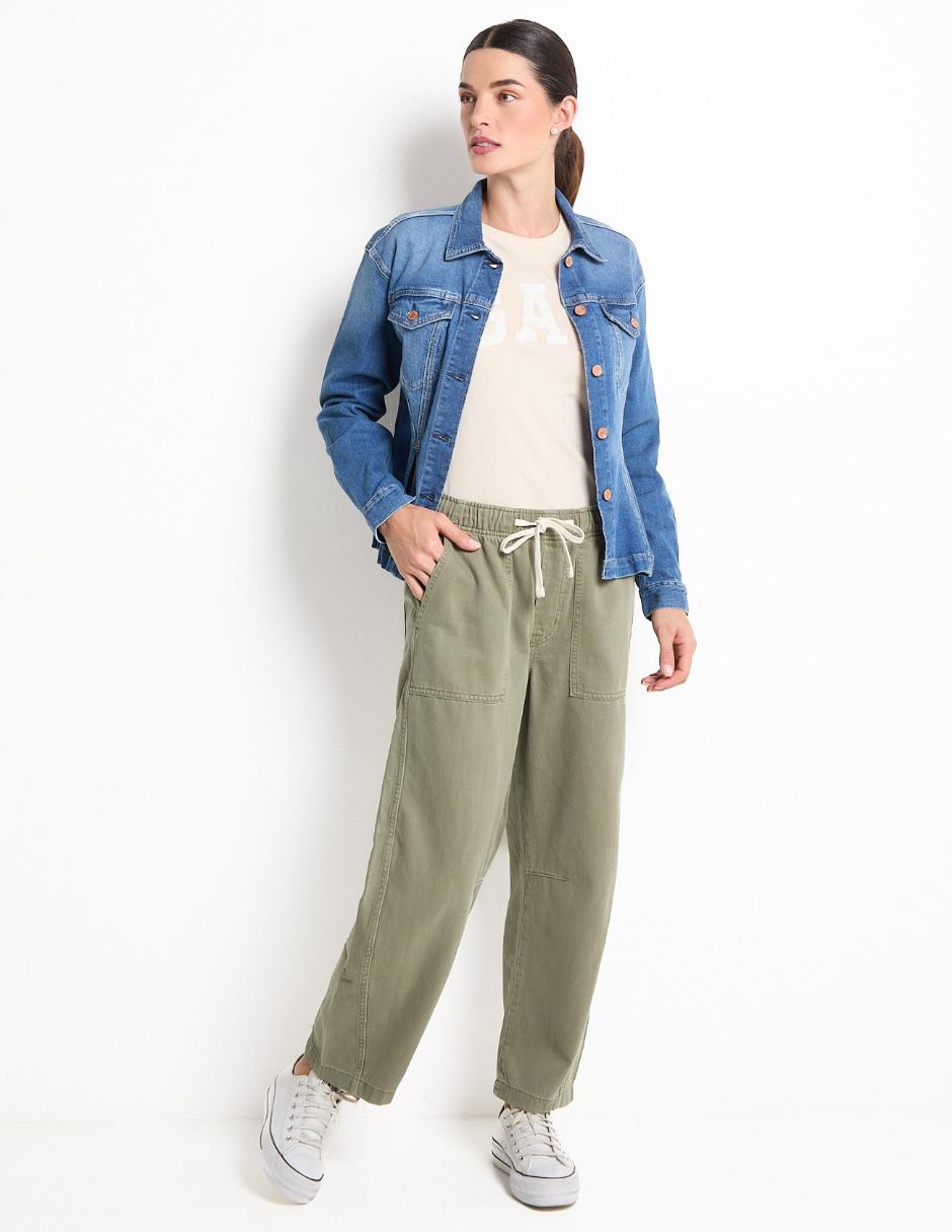 Jeans baggy corte cintura para mujer 4