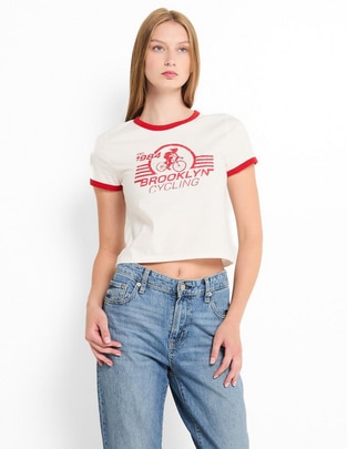 Playera manga corta cuello redondo mujer