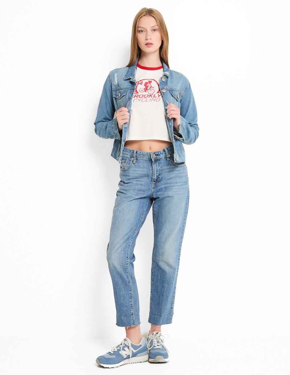 Playera manga corta cuello redondo mujer