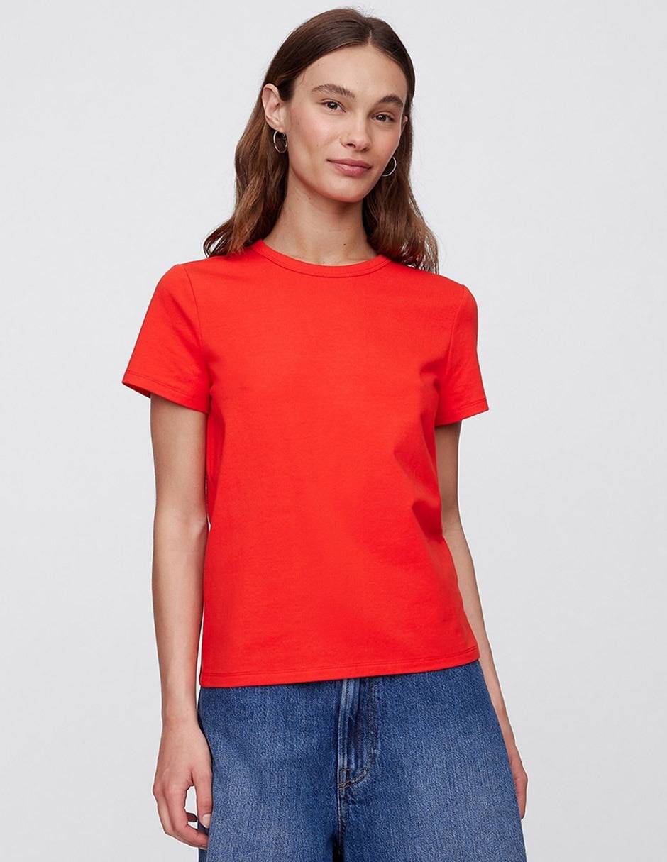 Playera manga corta cuello redondo para mujer