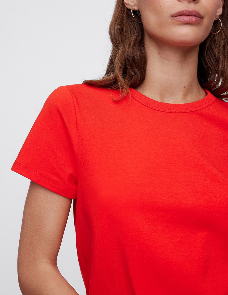 Playera manga corta cuello redondo para mujer