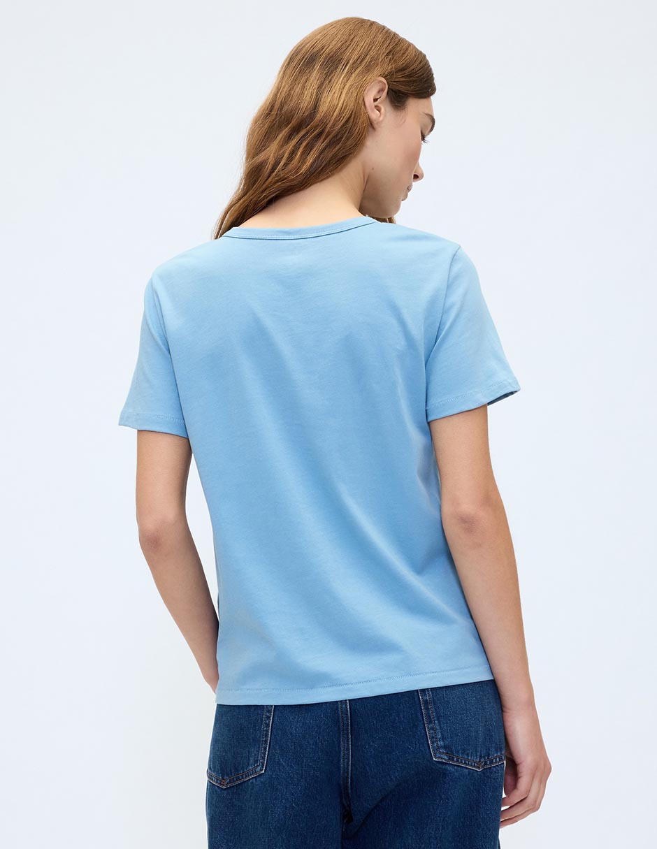 Playera manga corta cuello redondo para mujer