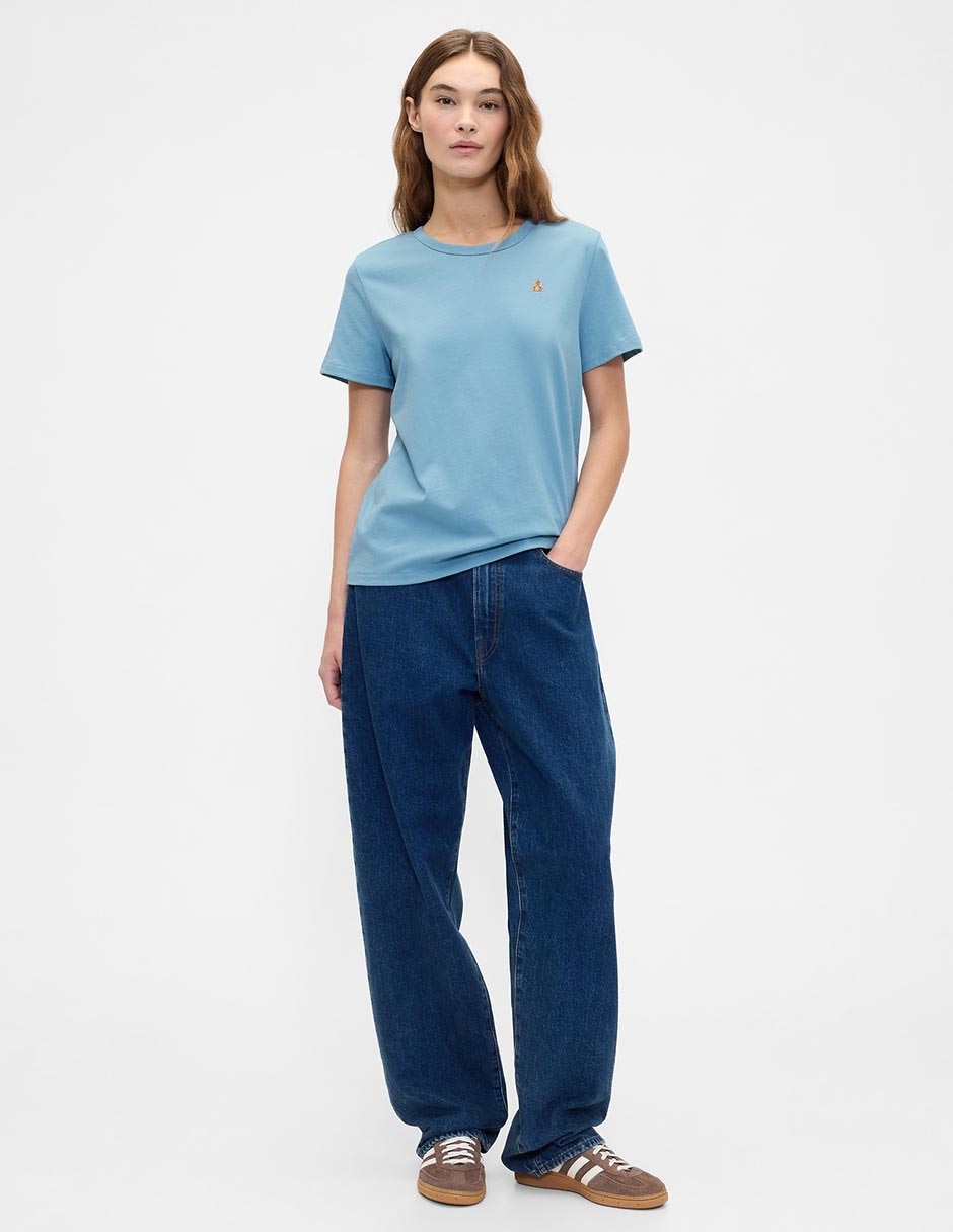 Playera manga corta cuello redondo para mujer