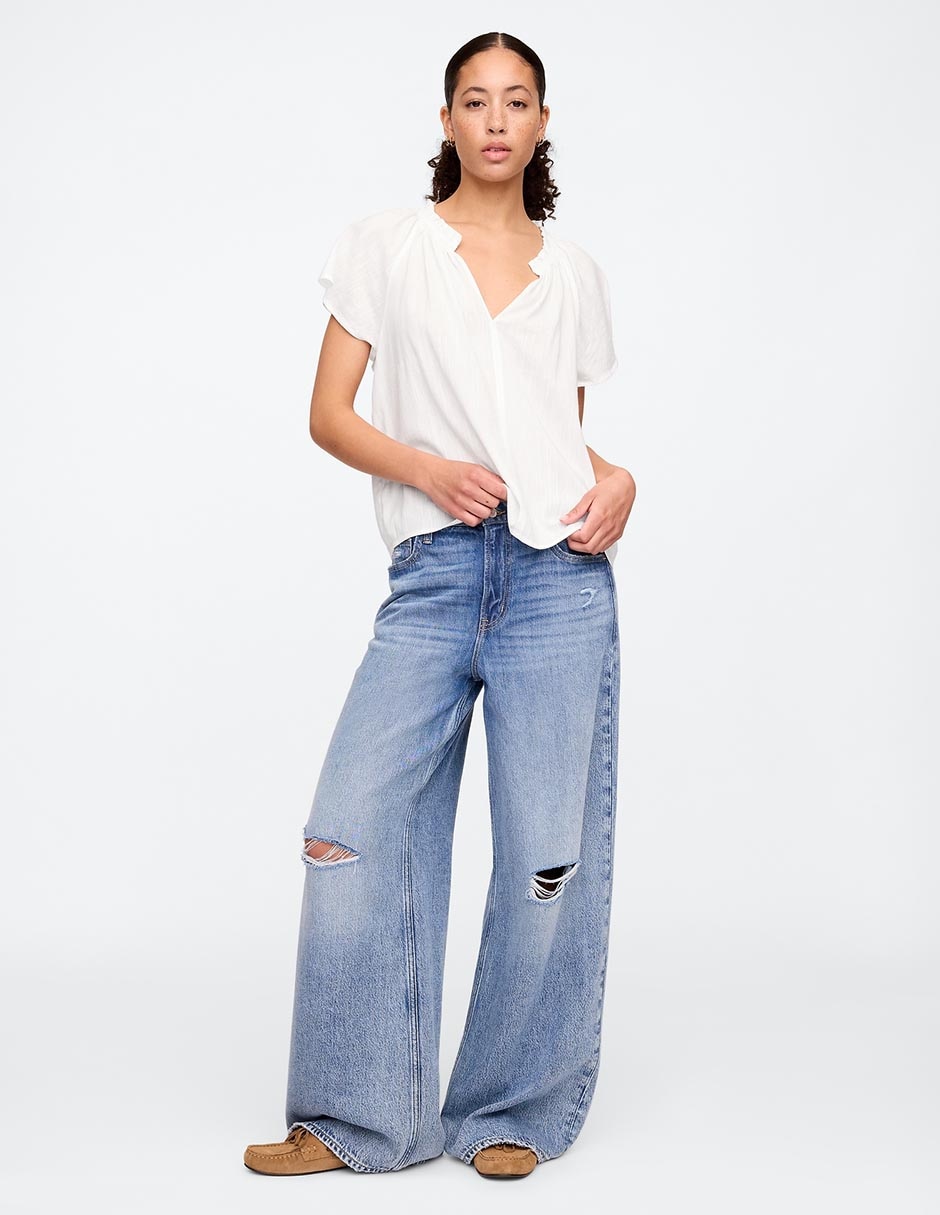 Blusa manga corta para mujer