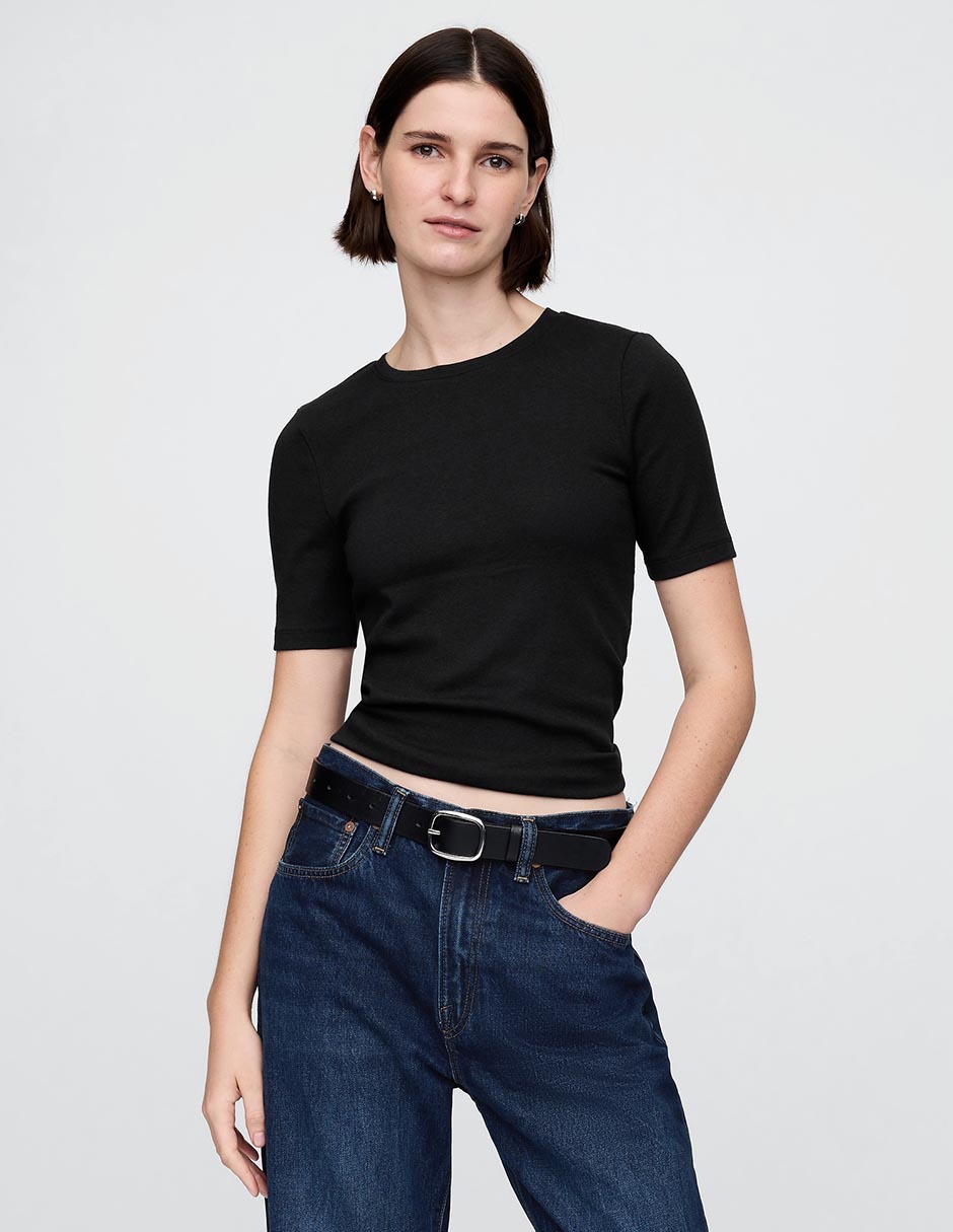 Playera manga corta cuello redondo para mujer Playera manga corta cuello redondo para mujer