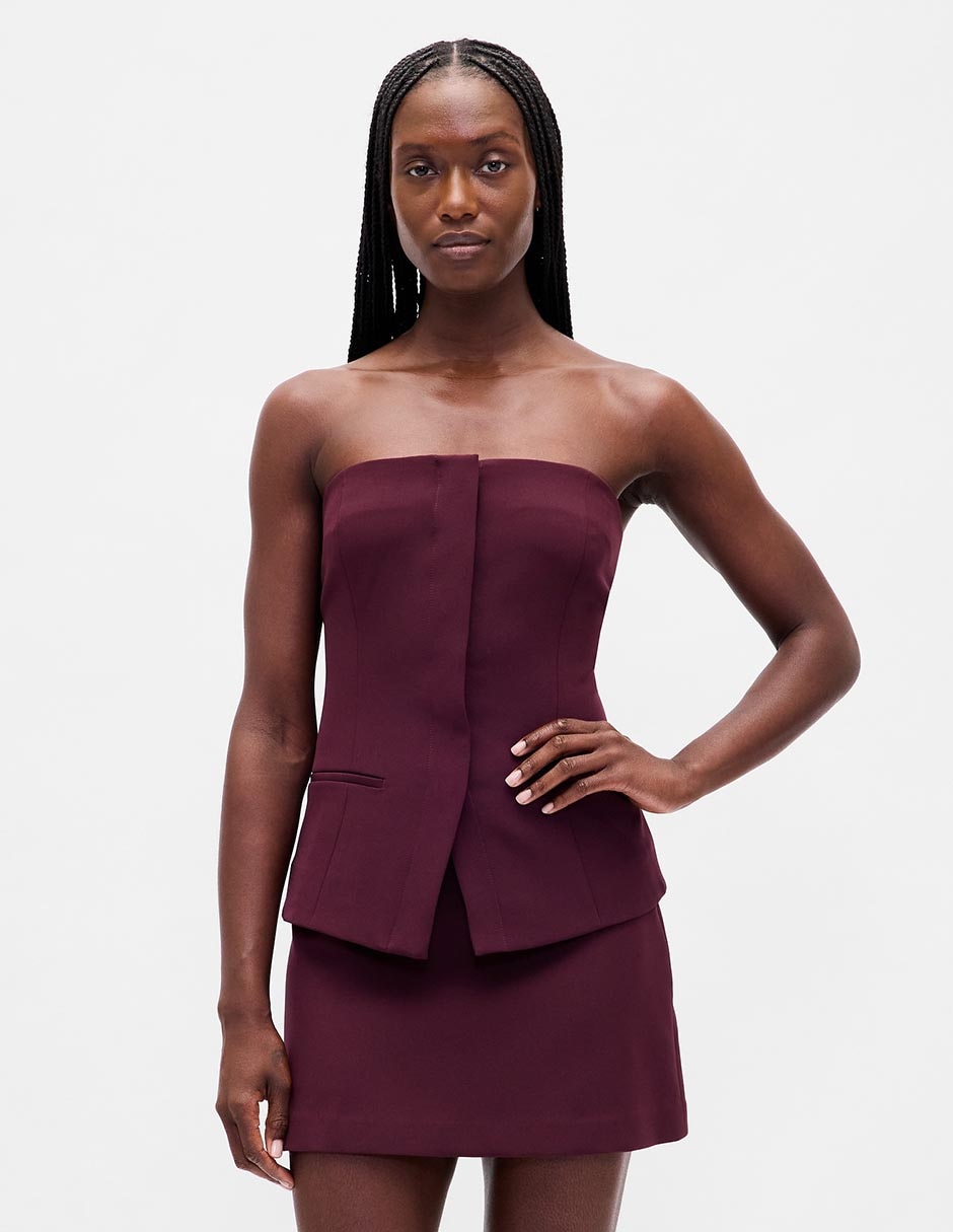 Blusa strapless para mujer 2