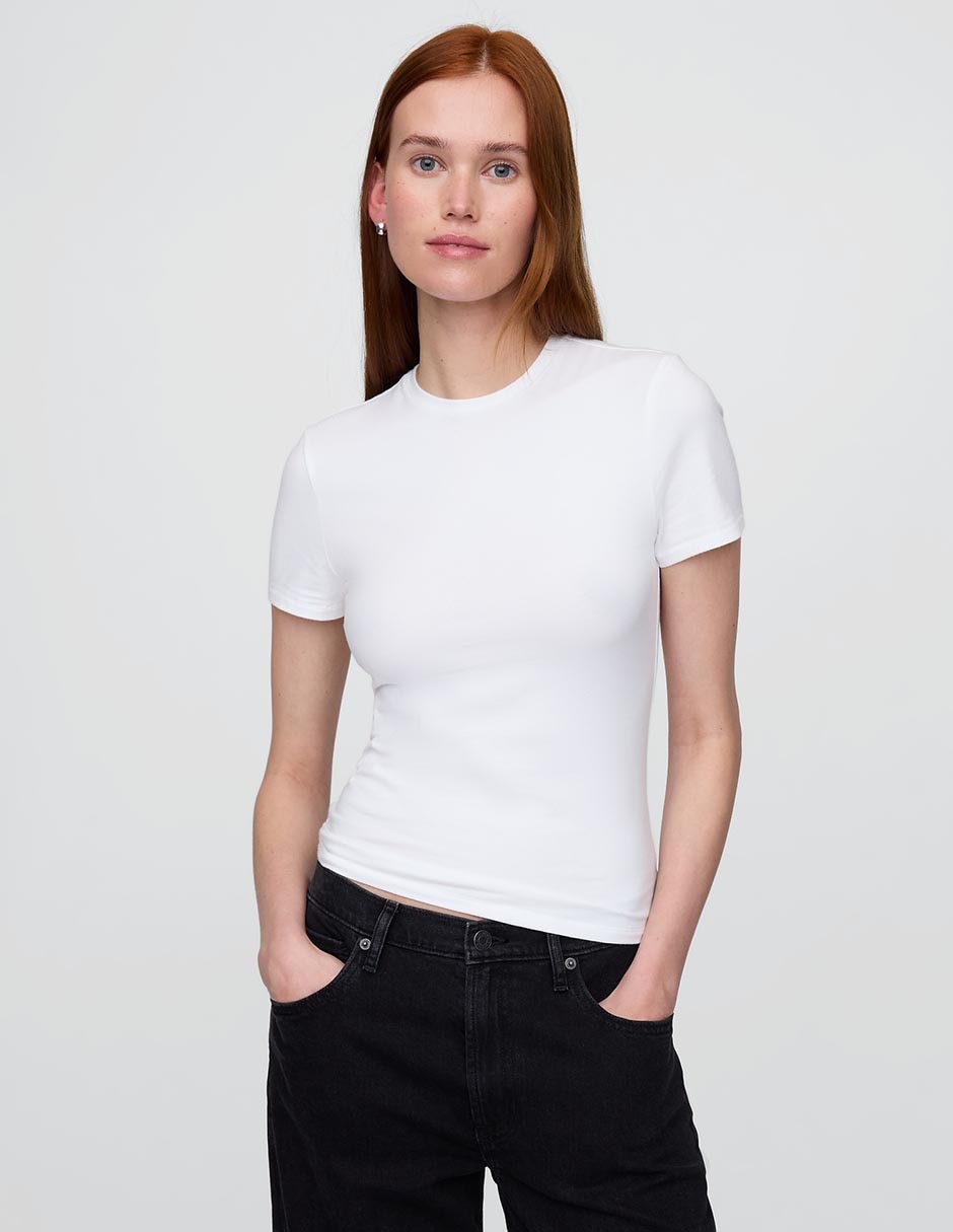 Playera manga corta cuello redondo para mujer Playera manga corta cuello redondo para mujer