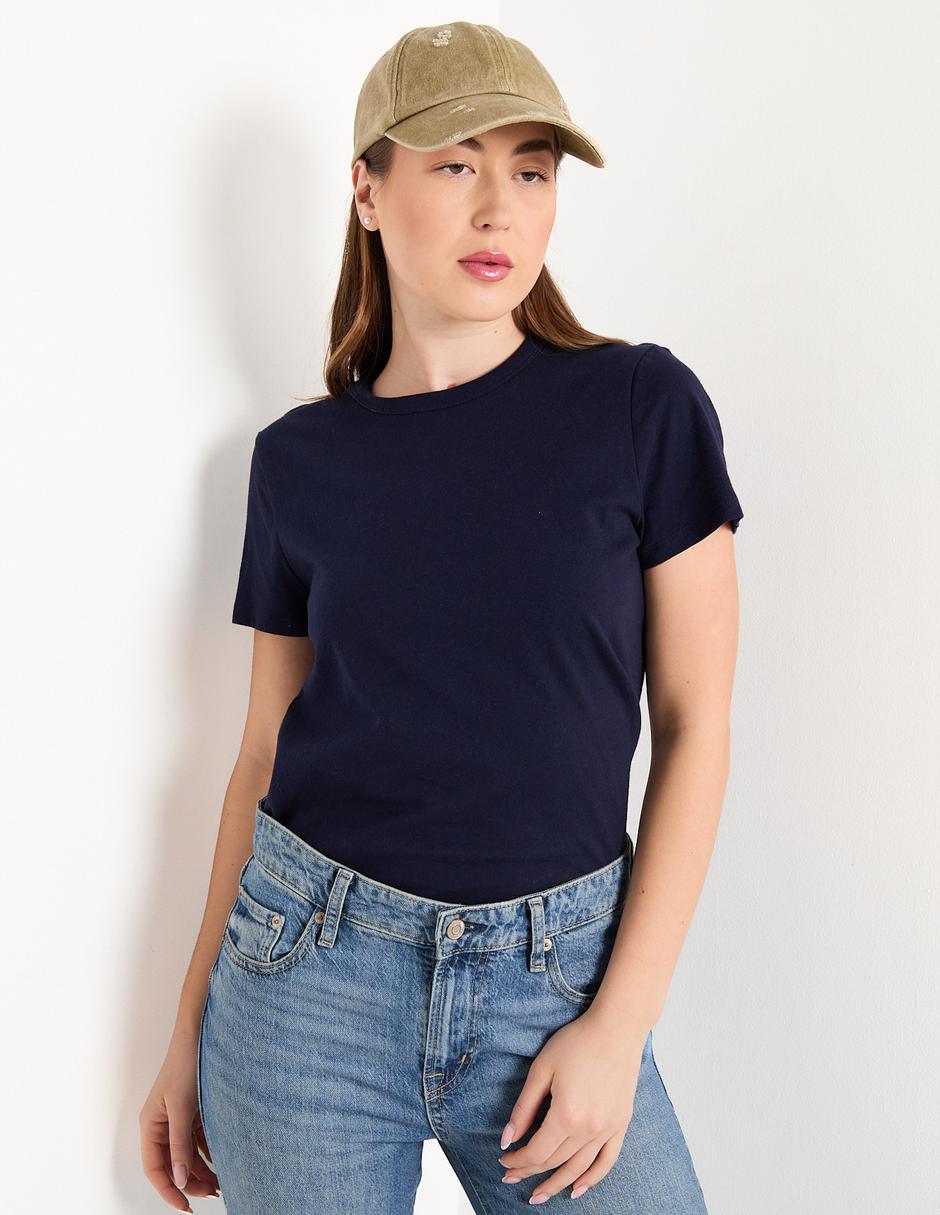 Playera manga corta cuello redondo para mujer