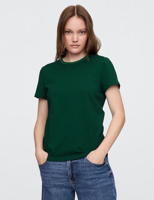 Playera manga corta cuello redondo para mujer