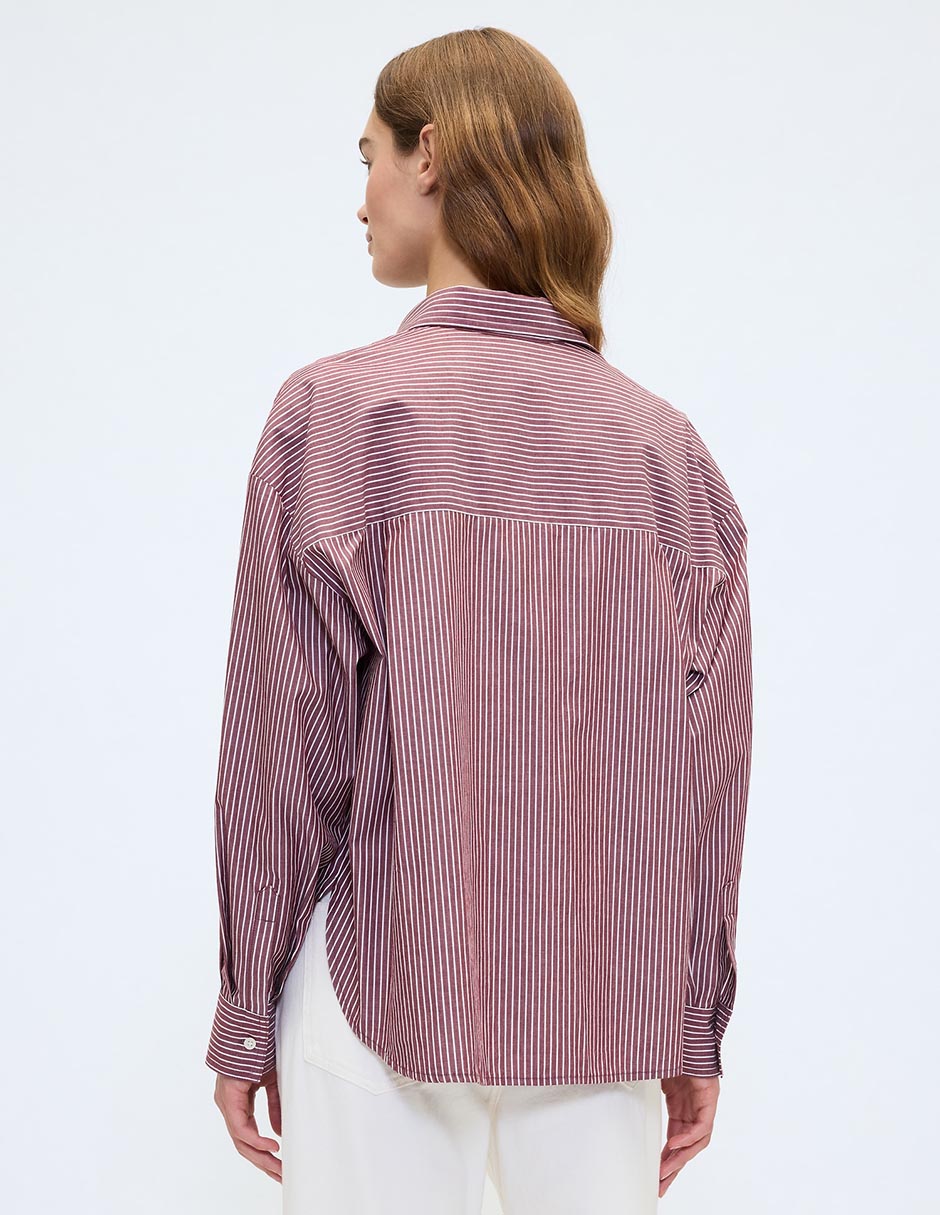 Camisa de algodón manga larga para mujer