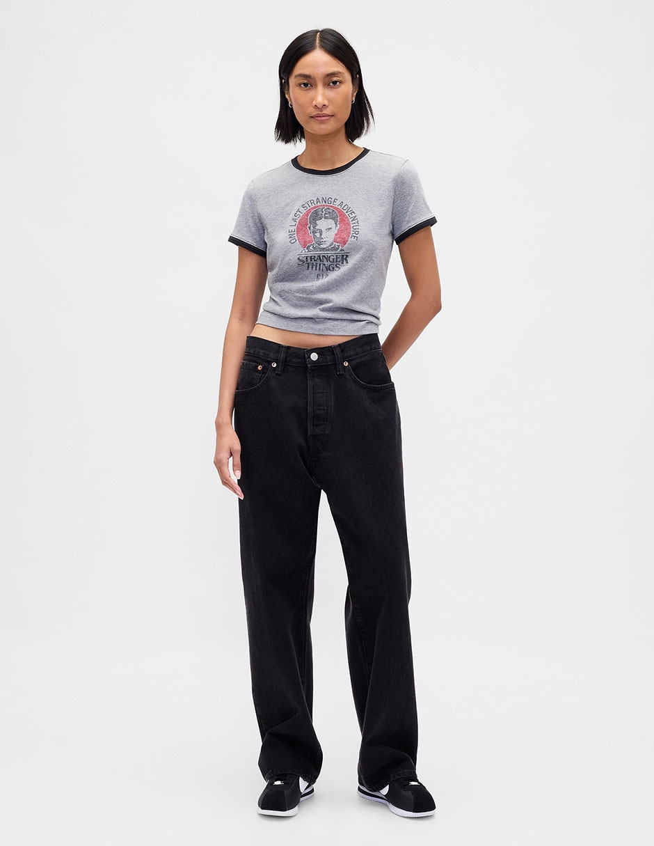 Playera manga corta cuello redondo para mujer