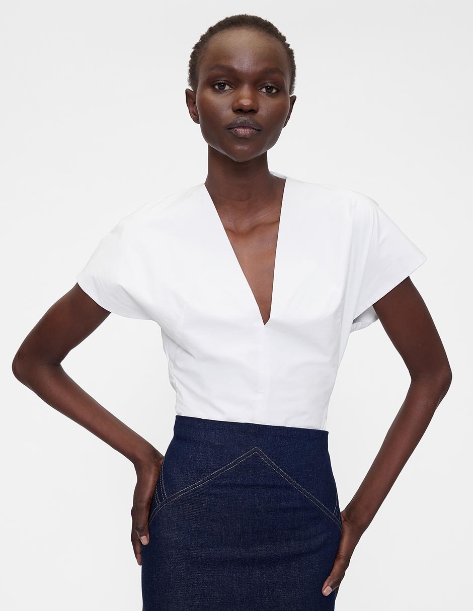 Blusa manga corta para mujer